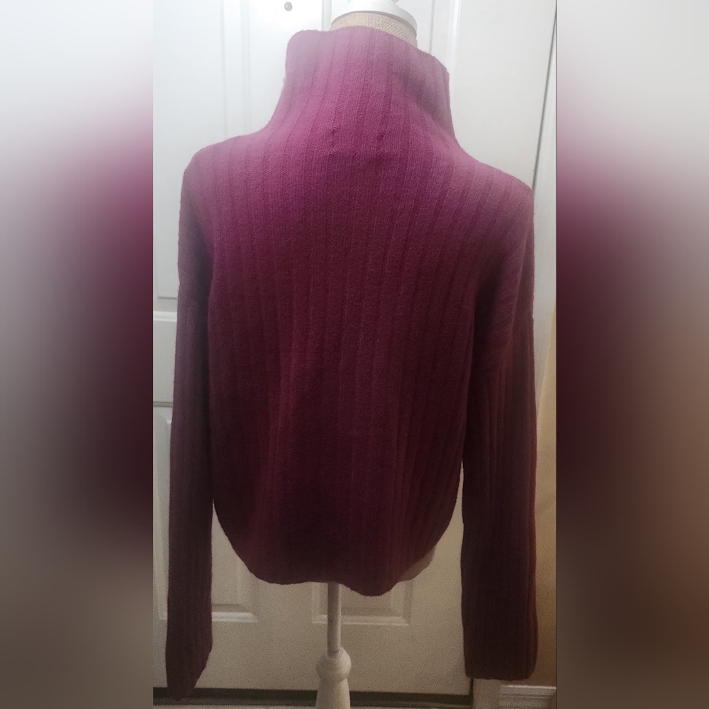 Open Edit Cotton Blend Raspberry Pink Ribbed Sweater Size M - Picture 5 of 7